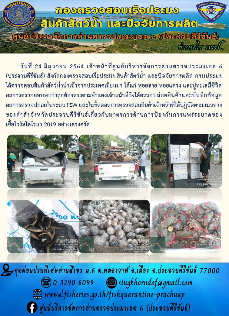 สินค้าสัตว์น้ำนำเข้าจากประเทศเมียนมา..คลิก
