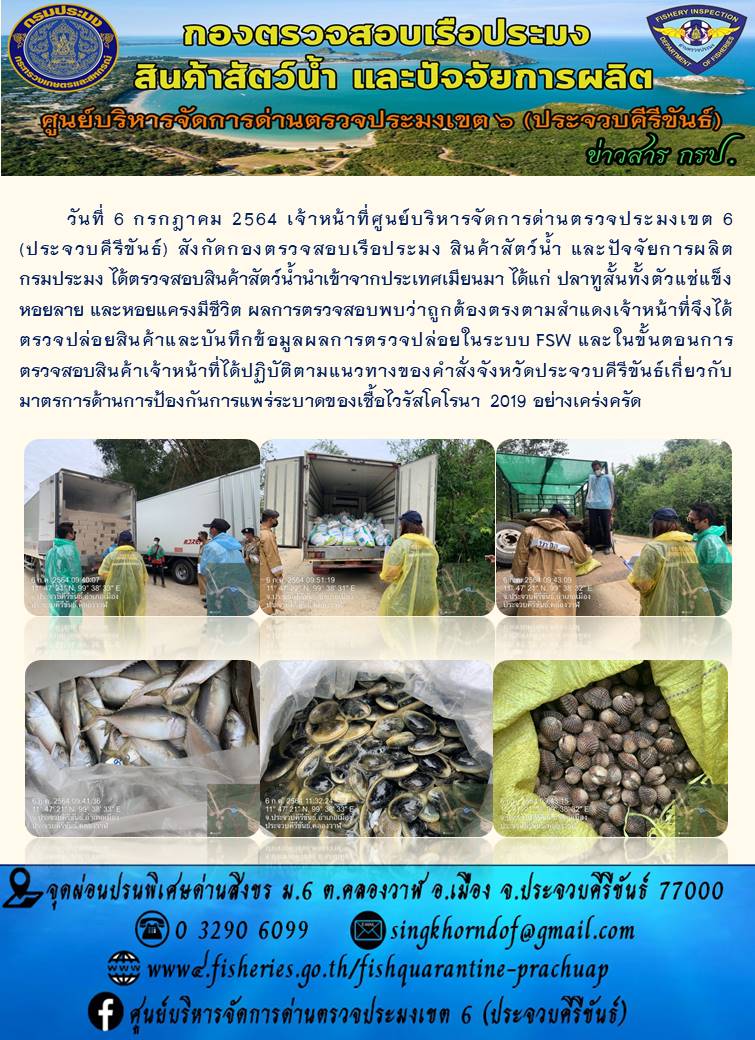 สินค้าสัตว์น้ำนำเข้าจากประเทศเมียนมา..คลิก