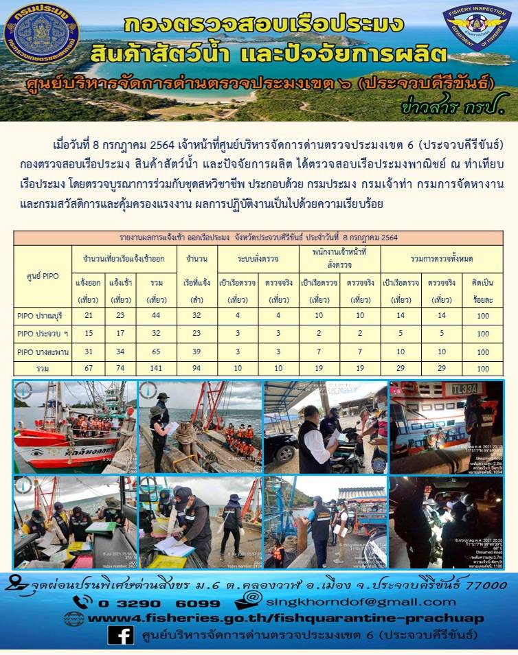 ตรวจสอบเรือประมงพาณิชย์ ณ ท่าเทียบเรือประมง..คลิก