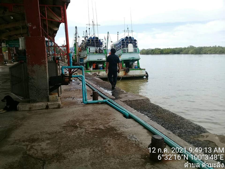 วันที่ 12 กรกฎาคม 2564 : เจ้าหน้าที่สำนักงานตรวจประมงสตูล ปฏิบัติงานตามกิจกรรมเฝ้าระวังป้องกันการลักลอบนำเข้าสัตว์น้ำที่มีความเสี่ยงต่อการเกิดโรคระบาด กิจกรรมเฝ้าระวังป้องกันการลักลอบ การนำเข้า-ส่งออก ในพื้นที่ปฏิบัติงาน และการตรวจป้องกันการลักลอบ การนำเข้า-ส่งออกสินค้าประมง ณ ท่าเทียบเรือ..คลิก