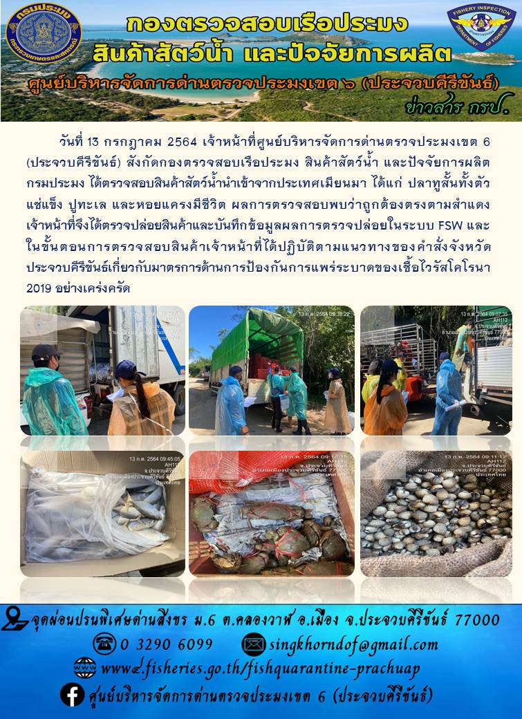 สินค้าสัตว์น้ำนำเข้าจากประเทศเมียนมา..คลิก