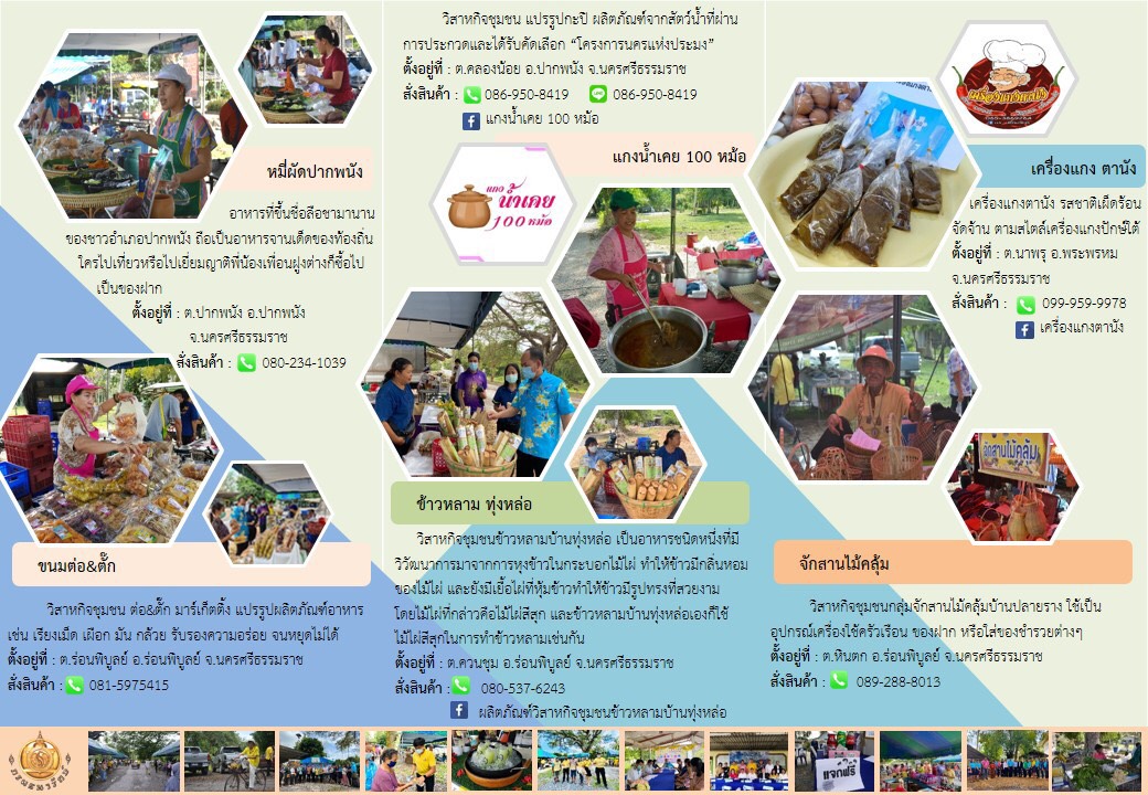 ประชาสัมพันธ์ เผยแพร่สินค้าท้องถิ่นของจังหวัดนครศรีธรรมราชให้เป็นที่รู้จักอย่างแพร่หลาย