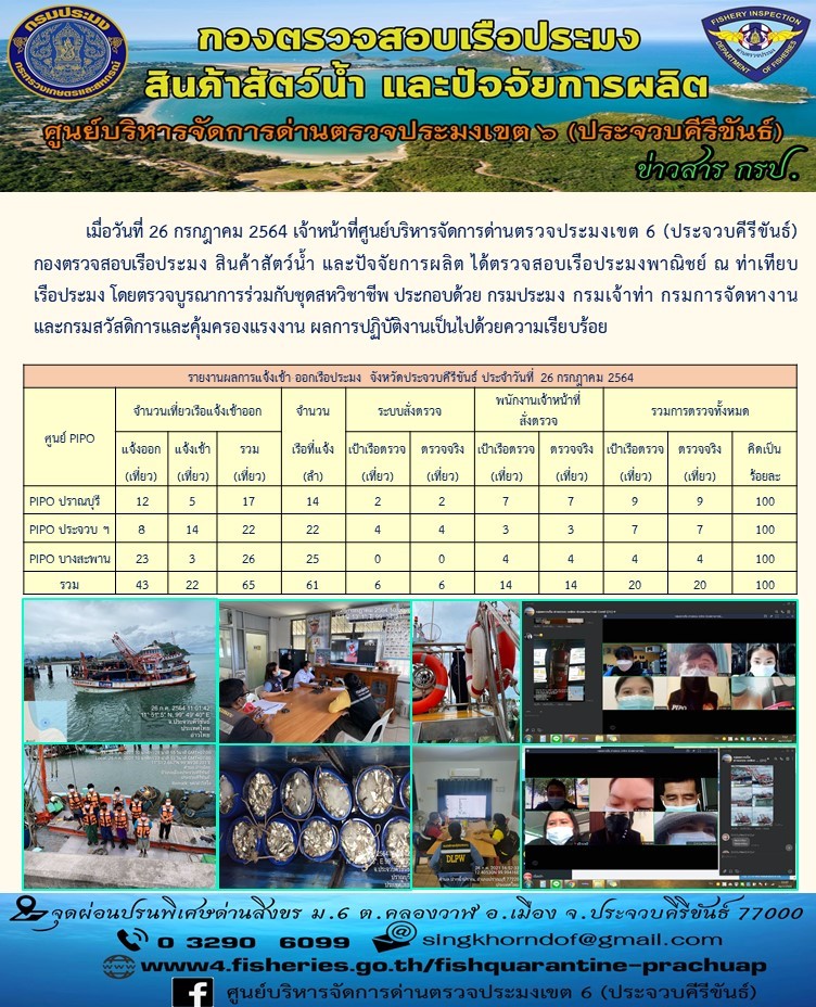 ตรวจสอบเรือประมงพาณิชย์ ณ ท่าเทียบเรือประมง..คลิก