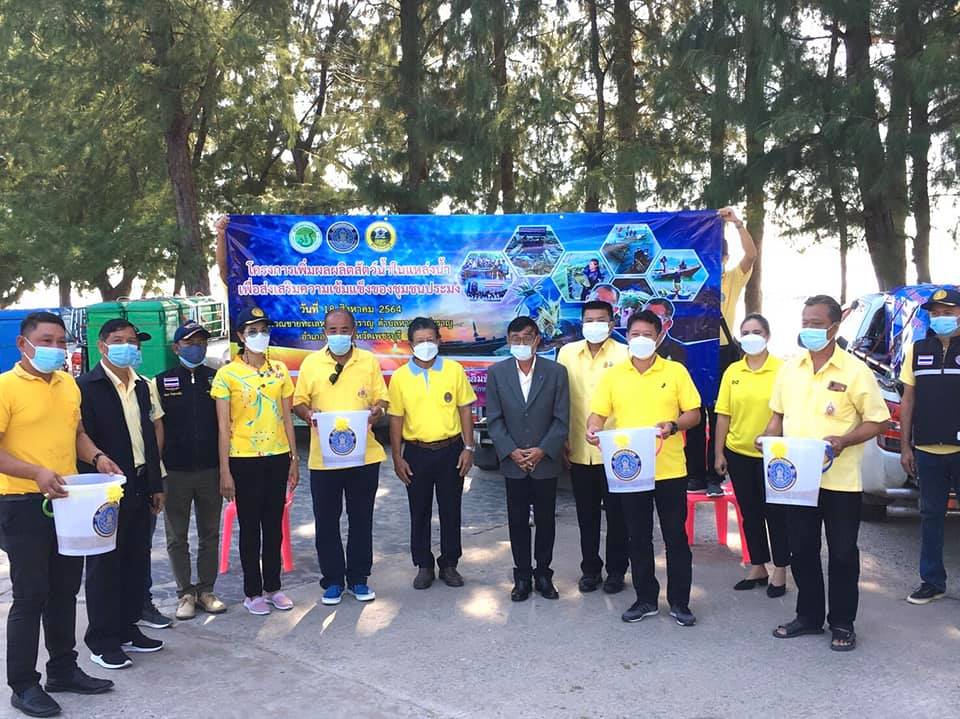 กิจกรรมปล่อยพันธุ์กุ้งกุลาดำ จำนวน 500,000 ตัว ณ บริเวณชายฝั่งทะเลหาดเจ้าสำราญ ตำบลหาดเจ้าสำราญ อำเภอเมือง จังหวัดเพชรบุรี..คลิก
