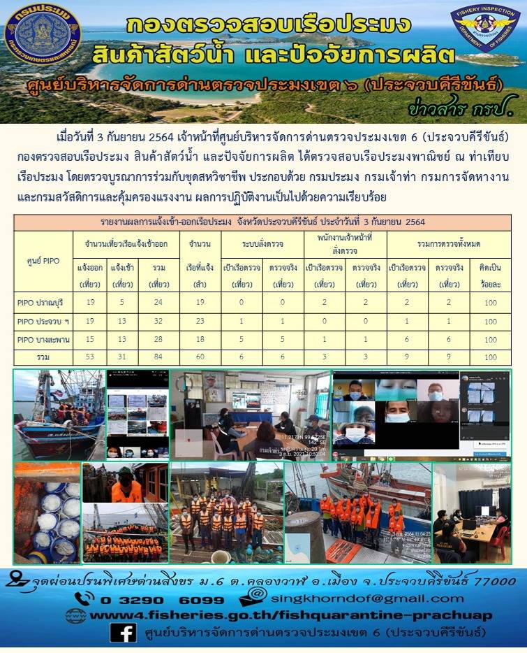 ตรวจสอบเรือประมงพาณิชย์ ณ ท่าเทียบเรือประมง..คลิก