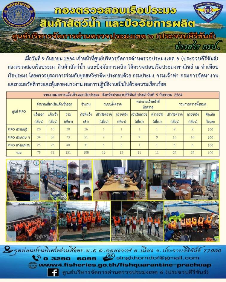 ตรวจสอบเรือประมงพาณิชย์ ณ ท่าเทียบเรือประมง..คลิก
