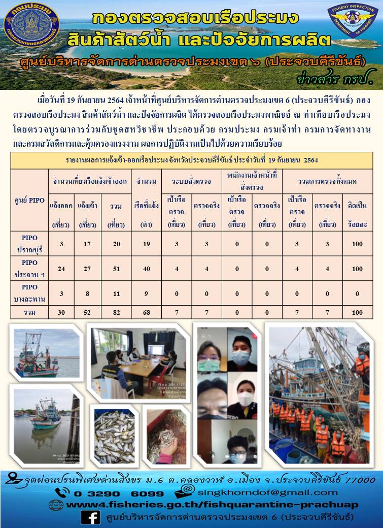 ตรวจสอบเรือประมงพาณิชย์ ณ ท่าเทียบเรือประมง..คลิก