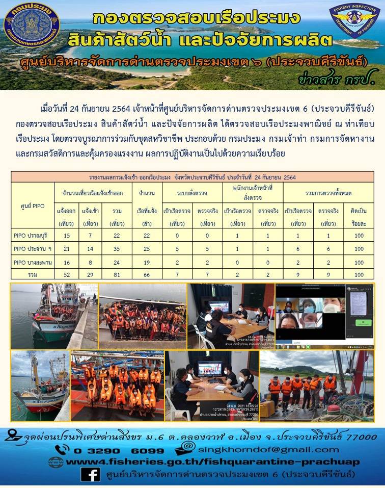 ตรวจสอบเรือประมงพาณิชย์ ณ ท่าเทียบเรือประมง..คลิก