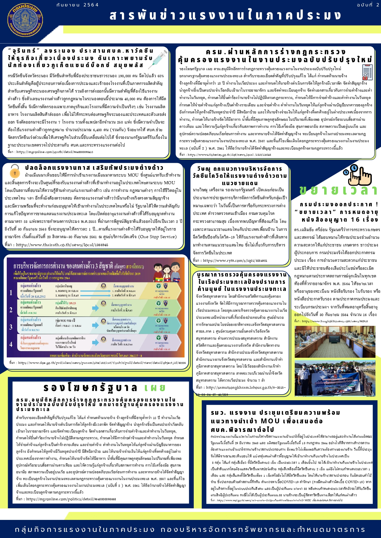 สารพันข่าวแรงงานในภาคประมง ประจำเดือนกันยายน