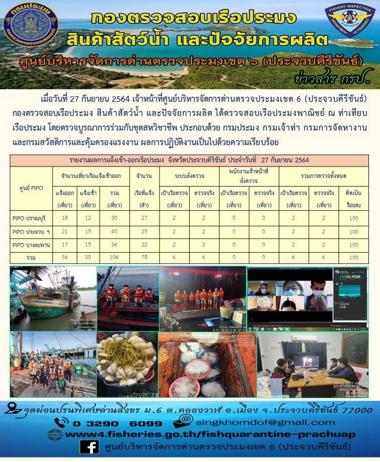 ตรวจสอบเรือประมงพาณิชย์ ณ ท่าเทียบเรือประมง..คลิก