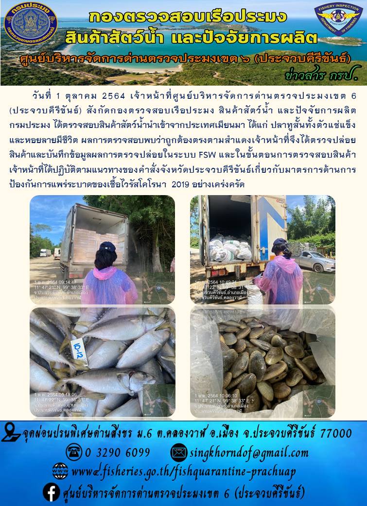 สินค้าสัตว์น้ำนำเข้าจากประเทศเมียนมา