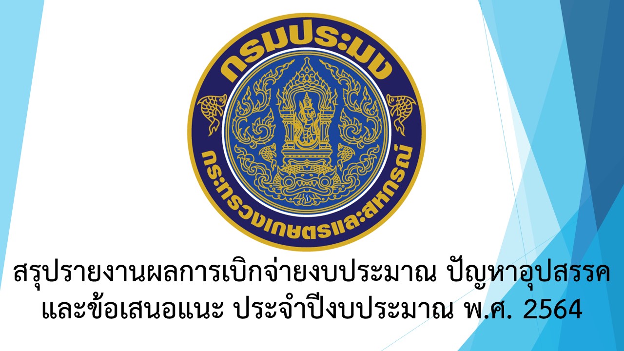 สรุปรายงานผลการเบิกจ่ายงบประมาณ ปัญหาอุปสรรค และข้อเสนอแนะ ปี 2564