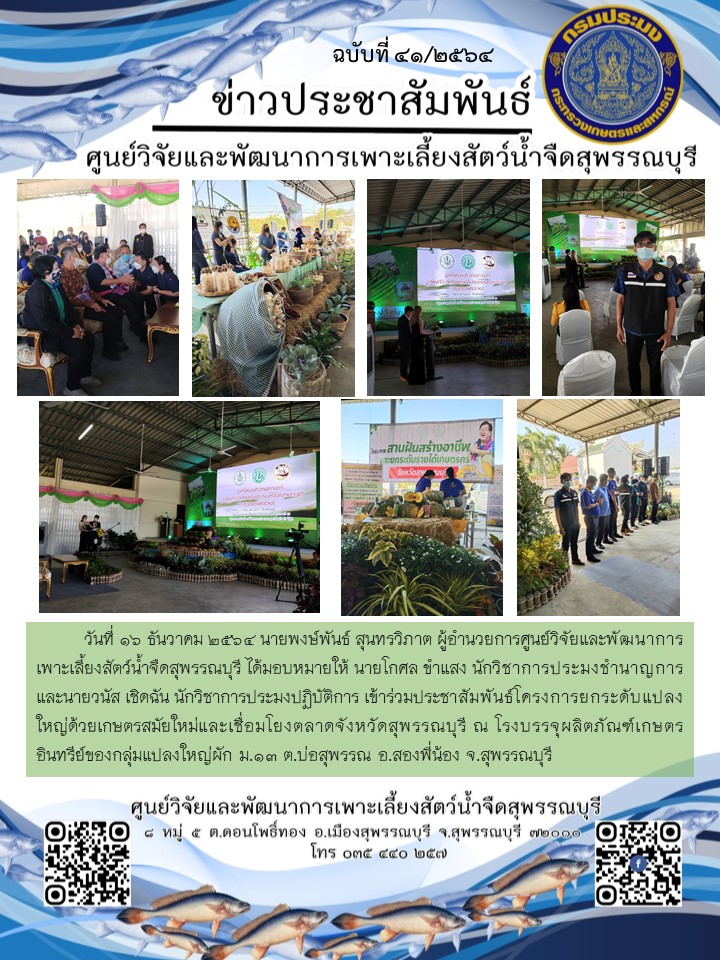 ข่าวประชาสัมพันธ์ฉบับที่ 41 ประจำเดือนธันวาคม 2564..คลิก