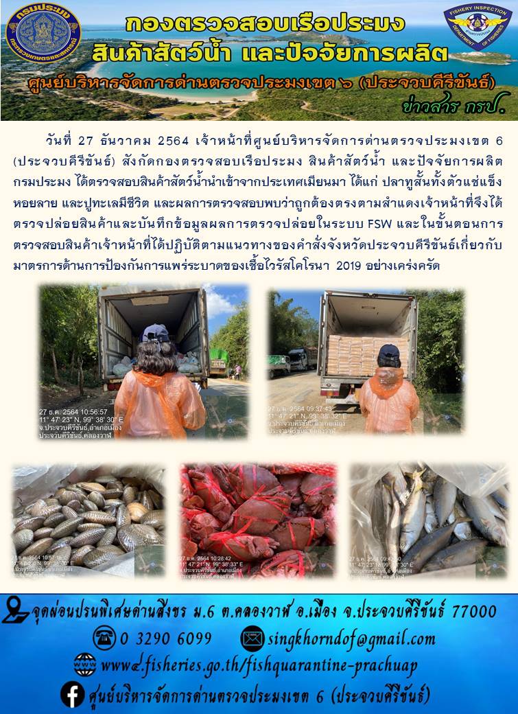 สินค้าสัตว์น้ำนำเข้าจากประเทศเมียนมา..คลิก