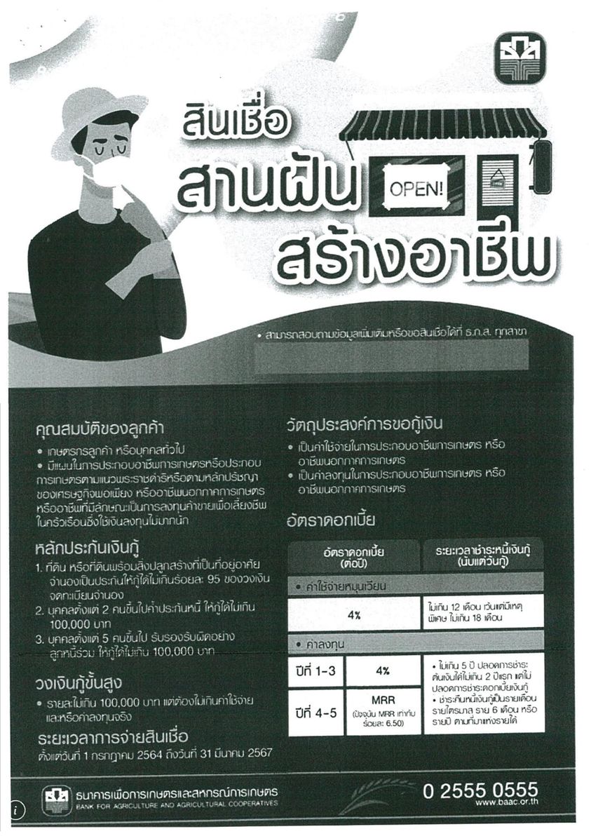 สินเชื่อสานฝัน สร้างอาชีพ..คลิก
