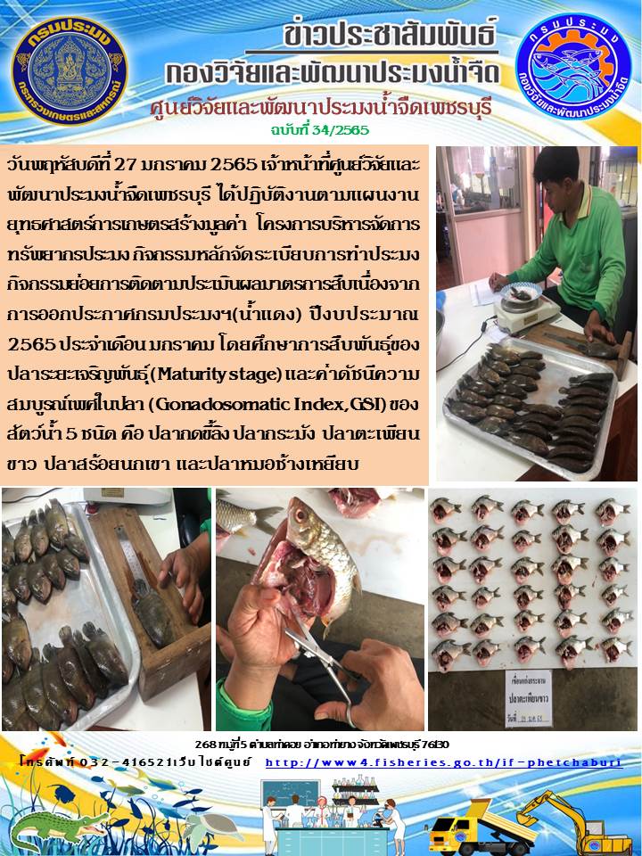 ข่าวประชาสัมพันธ์ครั้งที่ 34/2565