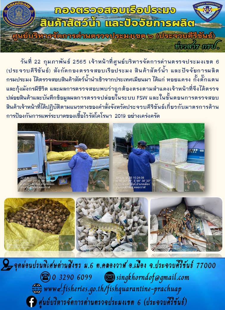 สินค้าสัตว์น้ำนำเข้าจากประเทศเมียนมา..คลิก