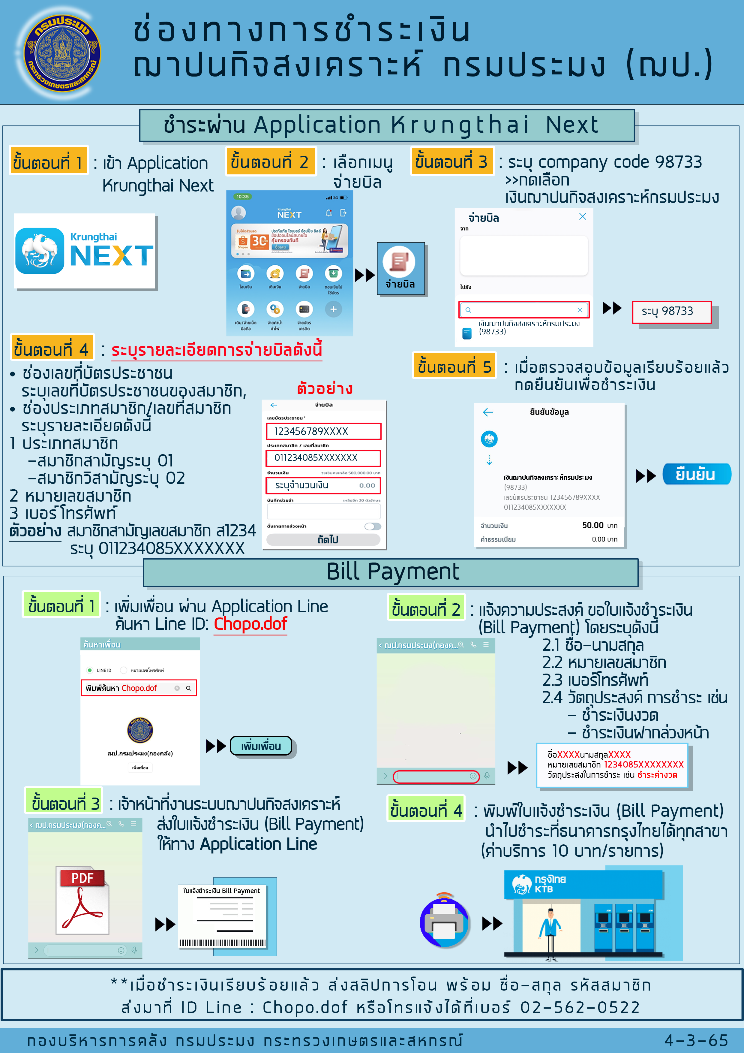 ประชาสัมพันธ์ ช่องทางการชำระเงิน ฌาปนกิจสงเคราะห์ กรมประมง (ฌป.)..คลิก