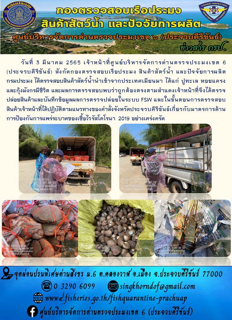 สินค้าสัตว์น้ำนำเข้าจากประเทศเมียนมา..คลิก