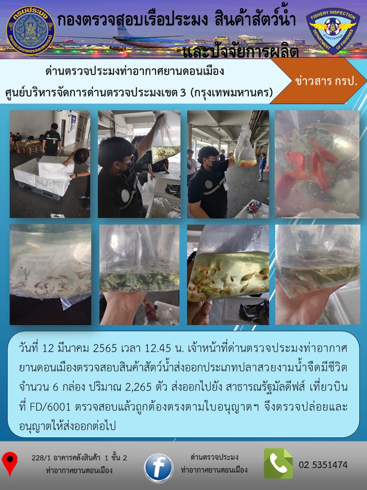 ตรวจสอบสินค้าสัตว์น้ำส่งออก..คลิก
