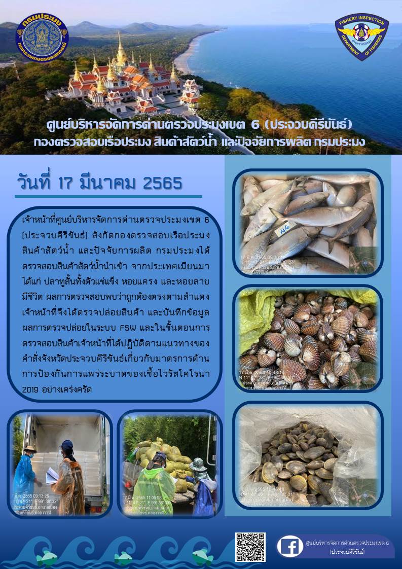 สินค้าสัตว์น้ำนำเข้าจากประเทศเมียนมา