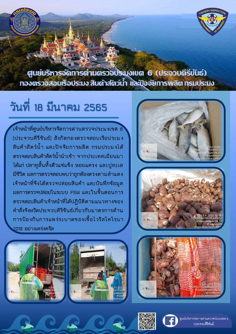 สินค้าสัตว์น้ำนำเข้าจากประเทศเมียนมา