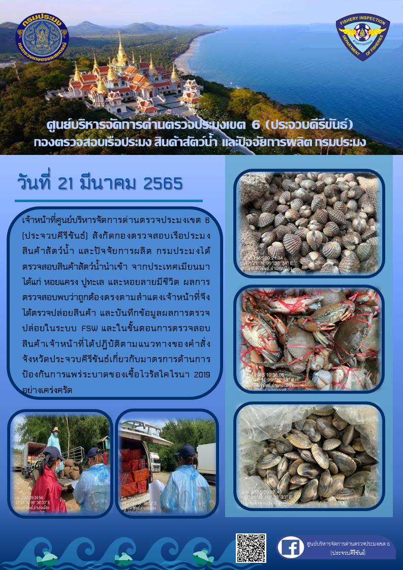สินค้าสัตว์น้ำนำเข้าจากประเทศเมียนมา