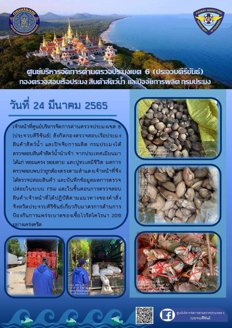สินค้าสัตว์น้ำนำเข้าจากประเทศเมียนมา