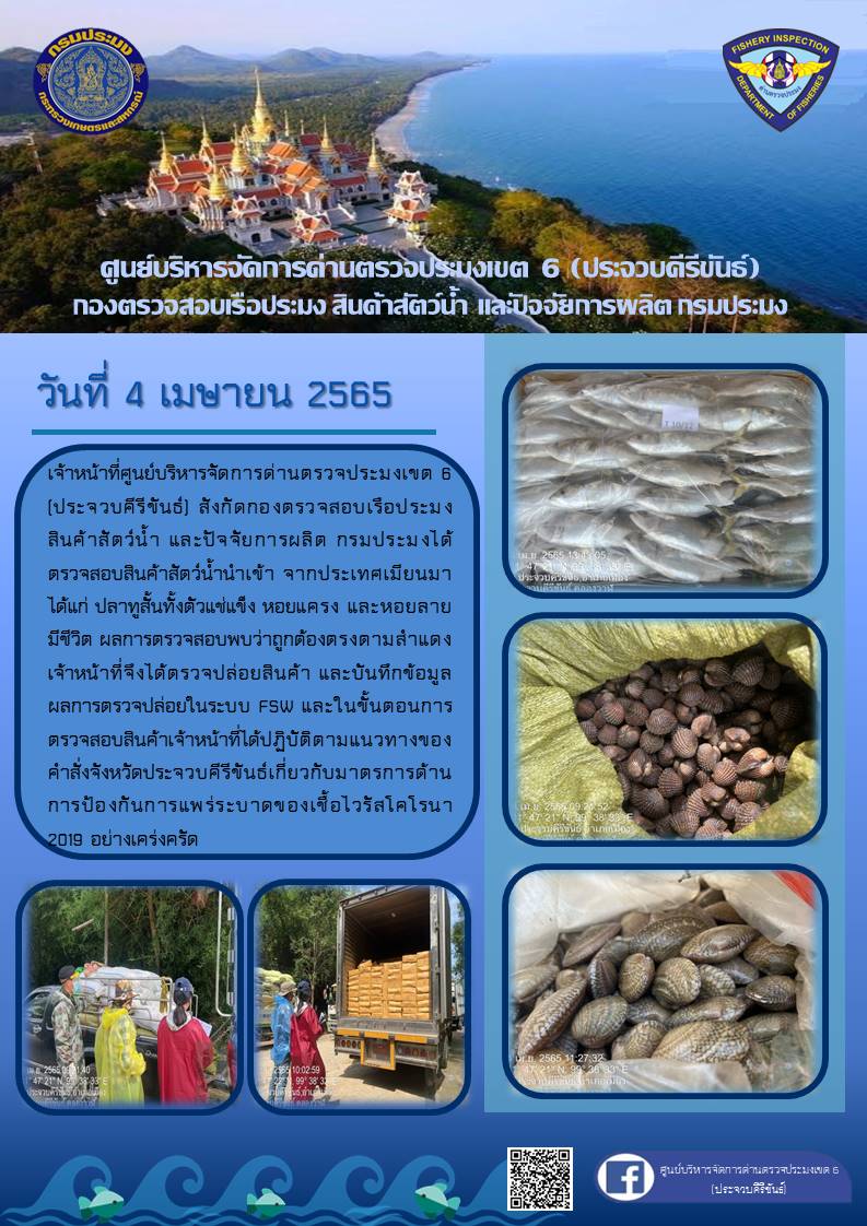 สินค้าสัตว์น้ำนำเข้าจากประเทศเมียนมา