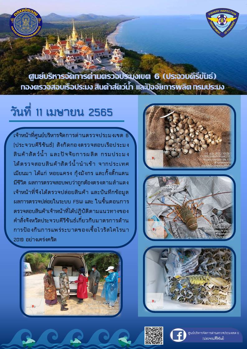 สินค้าสัตว์น้ำนำเข้าจากประเทศเมียนมา