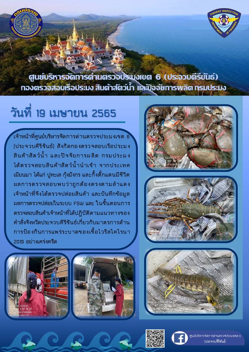 สินค้าสัตว์น้ำนำเข้าจากประเทศเมียนมา