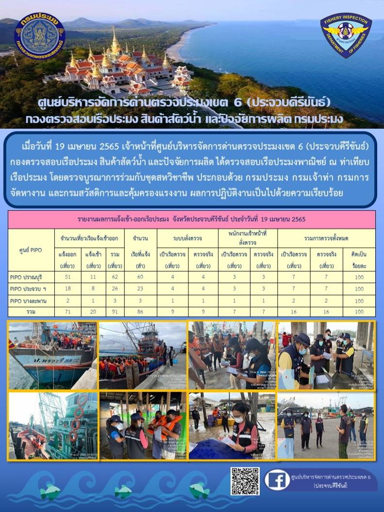 ตรวจสอบเรือประมงพานิชย์ ณ ท่าเทียบเรือประมง..คลิก