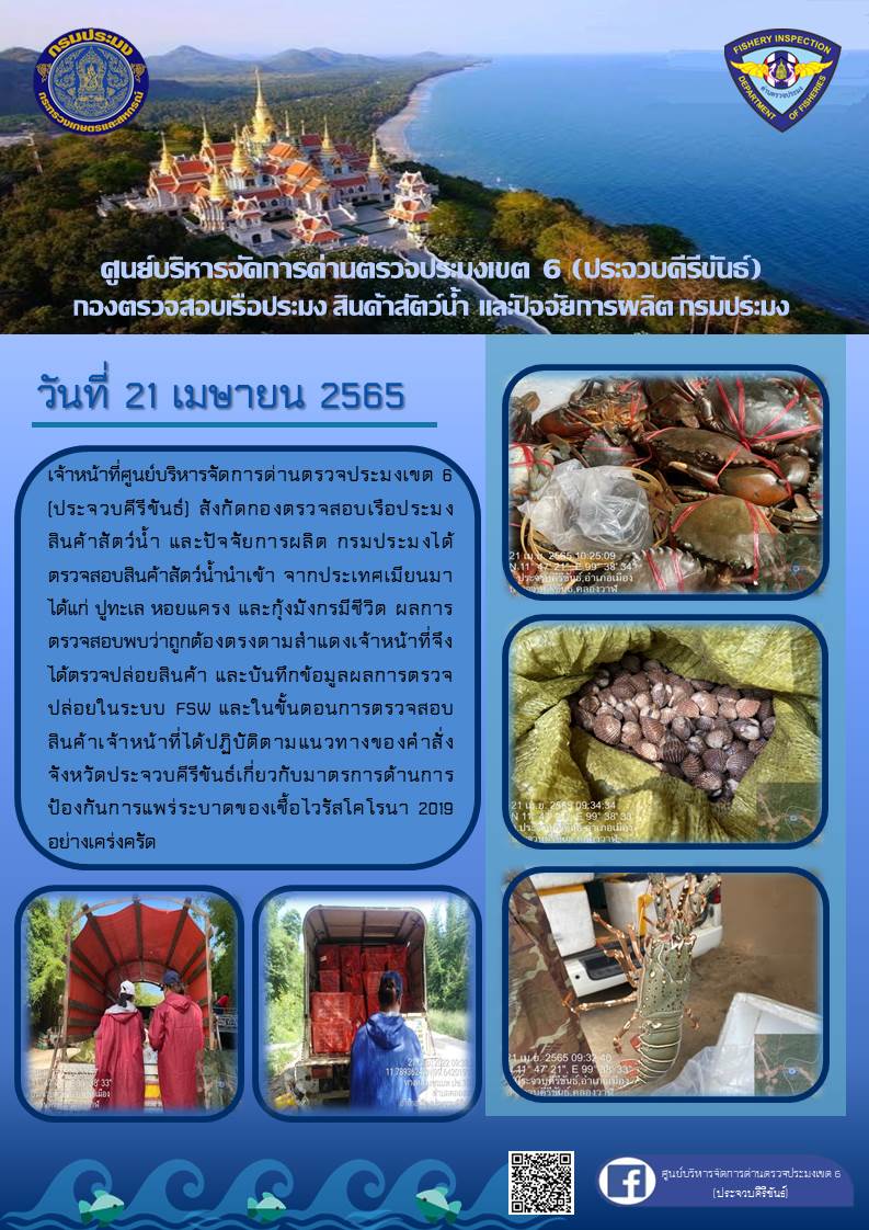สินค้าสัตว์น้ำนำเข้าจากประเทศเมียนมา