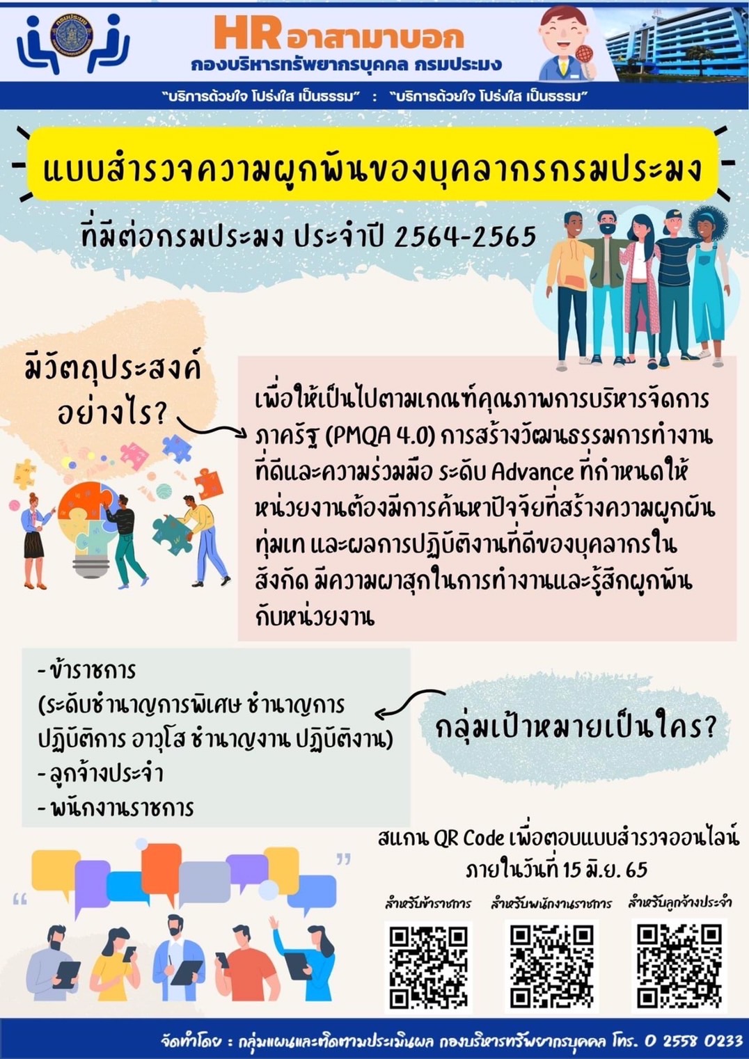 แบบสำรวจความผูกพันของบุคลากรกรมประมง..คลิก