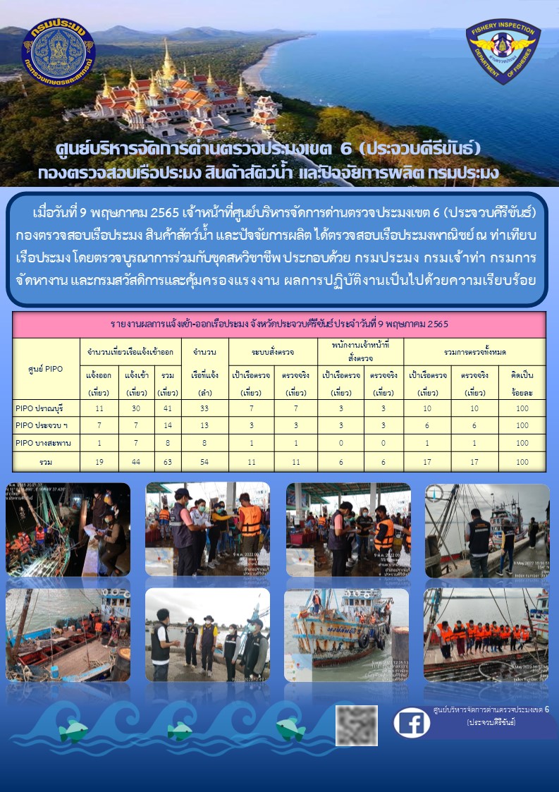 ตรวจสอบเรือประมงพานิชย์ ณ ท่าเทียบเรือประมง..คลิก