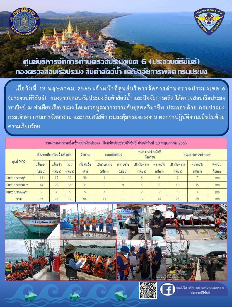 ตรวจสอบเรือประมงพานิชย์ ณ ท่าเทียบเรือประมง..คลิก