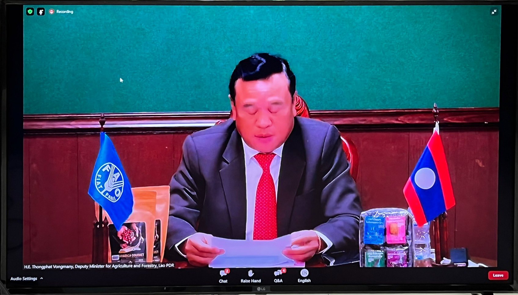 การประชุม Asia-Pacific Regional Launch Event of the Global Action on Green Development of Special Agricultural Products: One Country One Priority Product (OCOP)