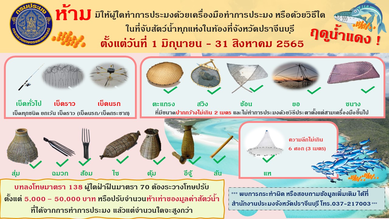 ประชาสัมพันธ์ ฤดูน้ำแดง ประจำปี 2565..คลิก