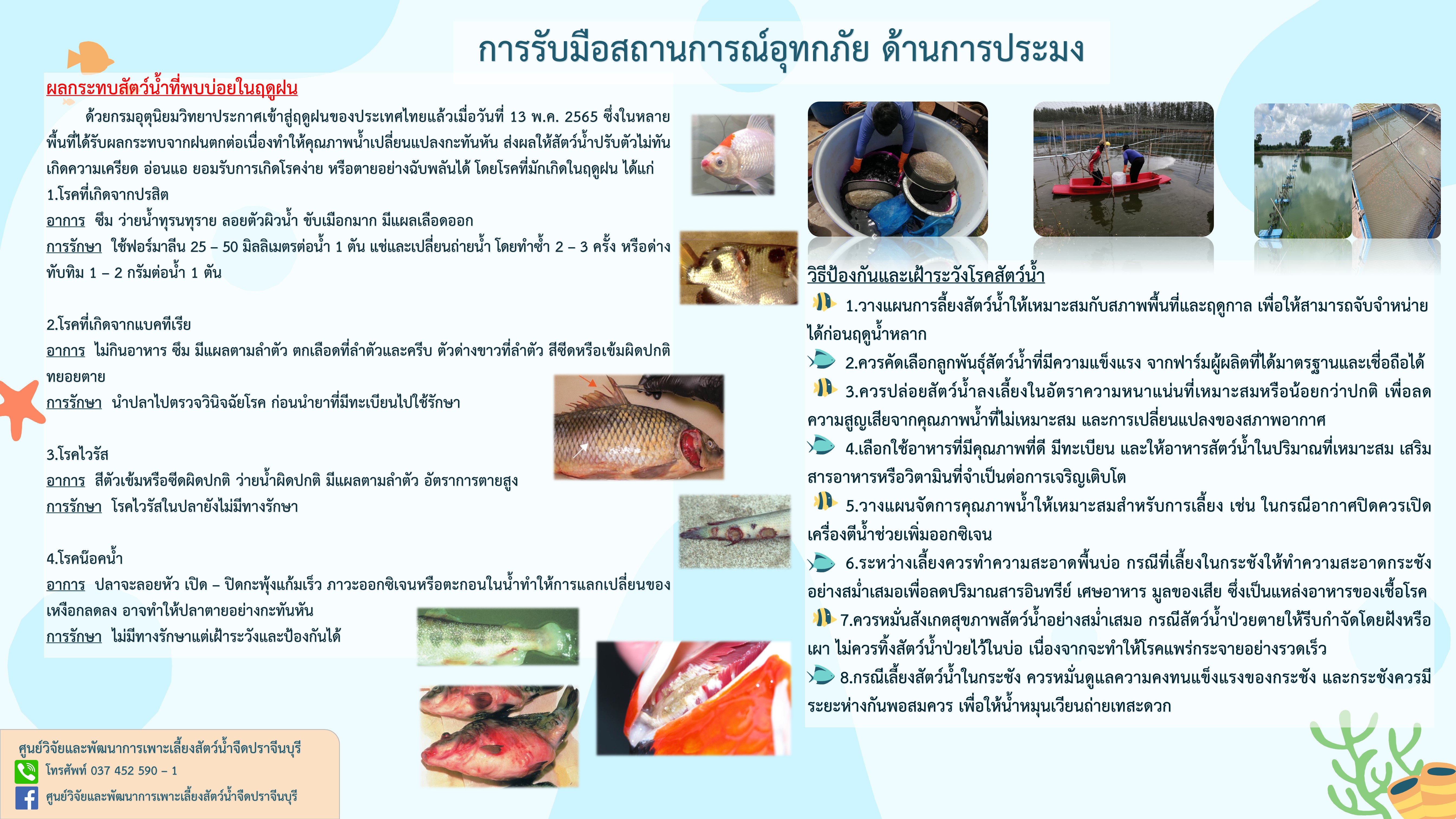 การรับมือสถานการณ์อุทกภัย ด้านการประมง..คลิก