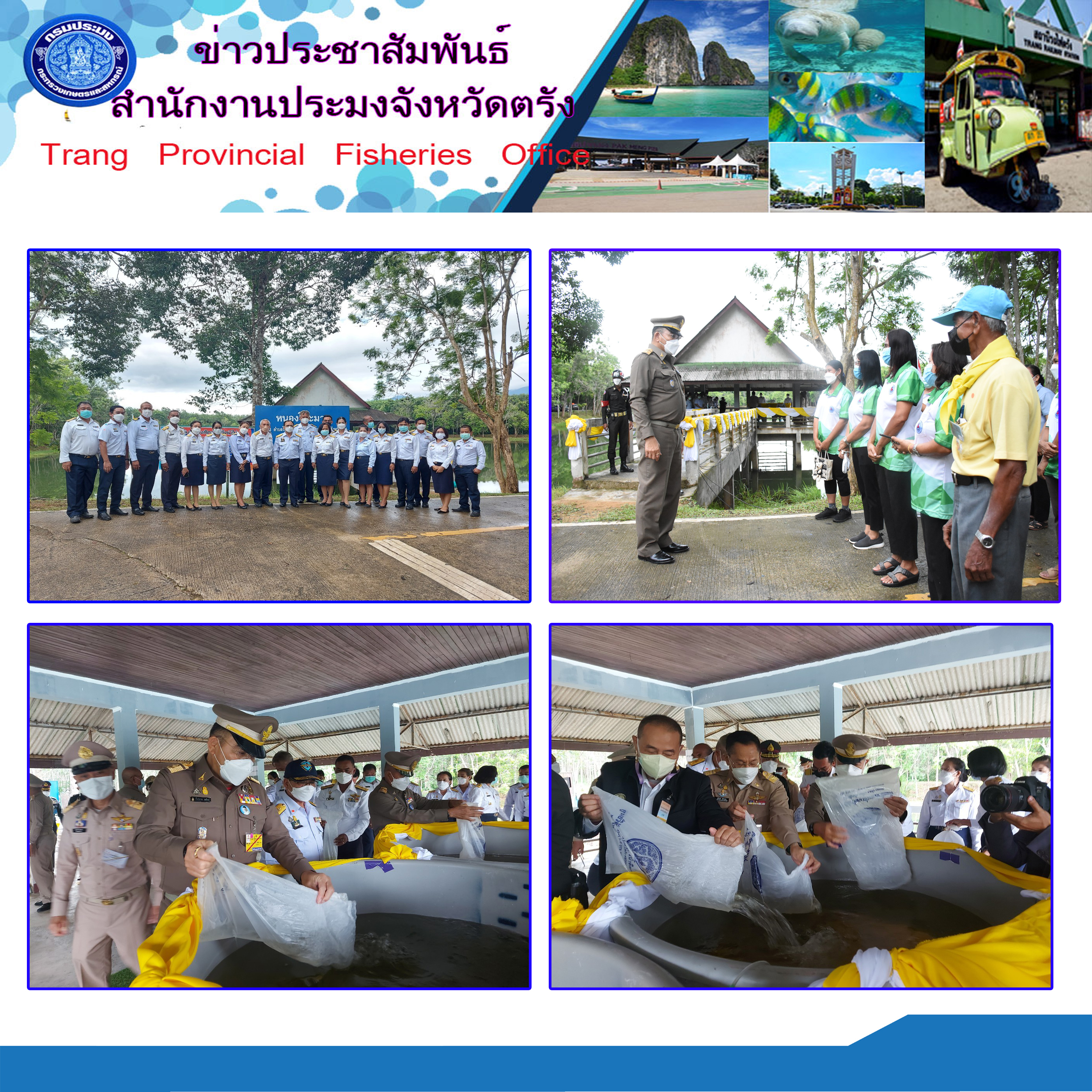 สำนักงานงานประมงจังหวัดตรัง ปล่อยพันธุ์สัตว์น้ำ ณ หนองโต๊ะมาก ตำบลโพรงจระเข้ อำเภอย่านตาขาว จังหวัดตรัง