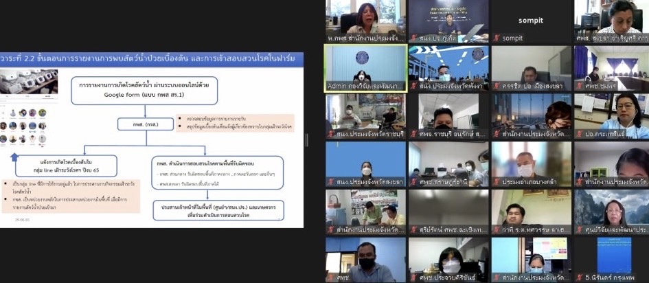 เข้าร่วมประชุมชี้แจงการรายงานการพบสัตว์น้ำป่วยหรือตายและรายงานการสอบสวนการเกิดโรคในสัตว์น้ำ..คลิก