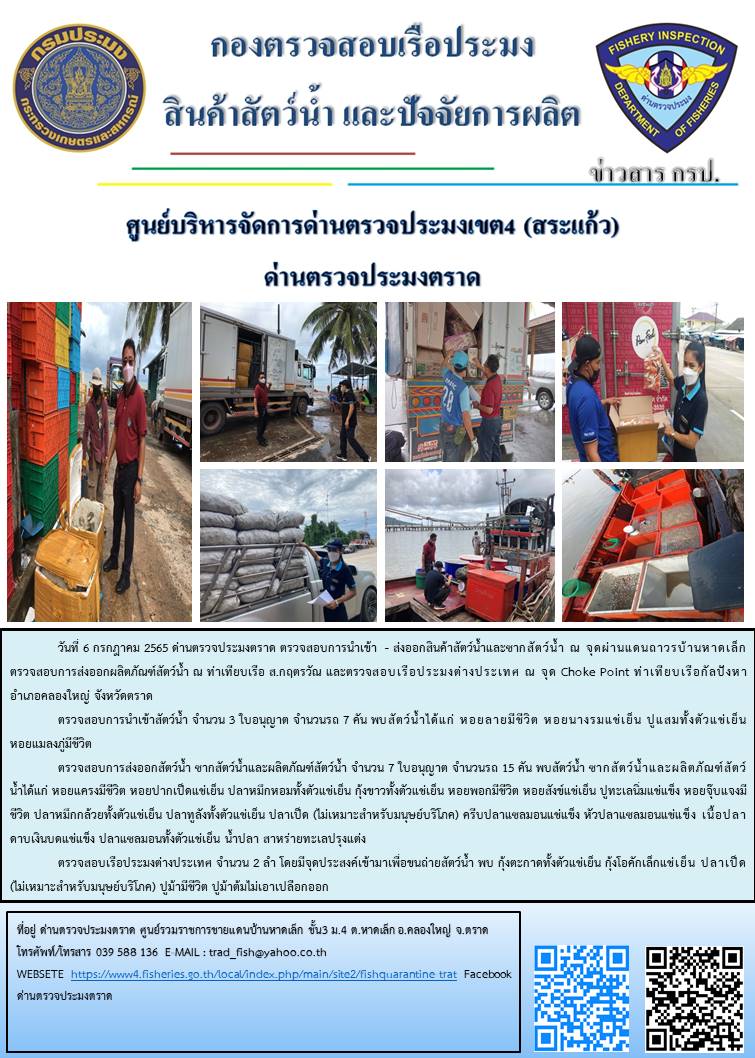 ผลการปฏิบัติงานประจำวันที่ 6 กรกฏาคม 2565..คลิก