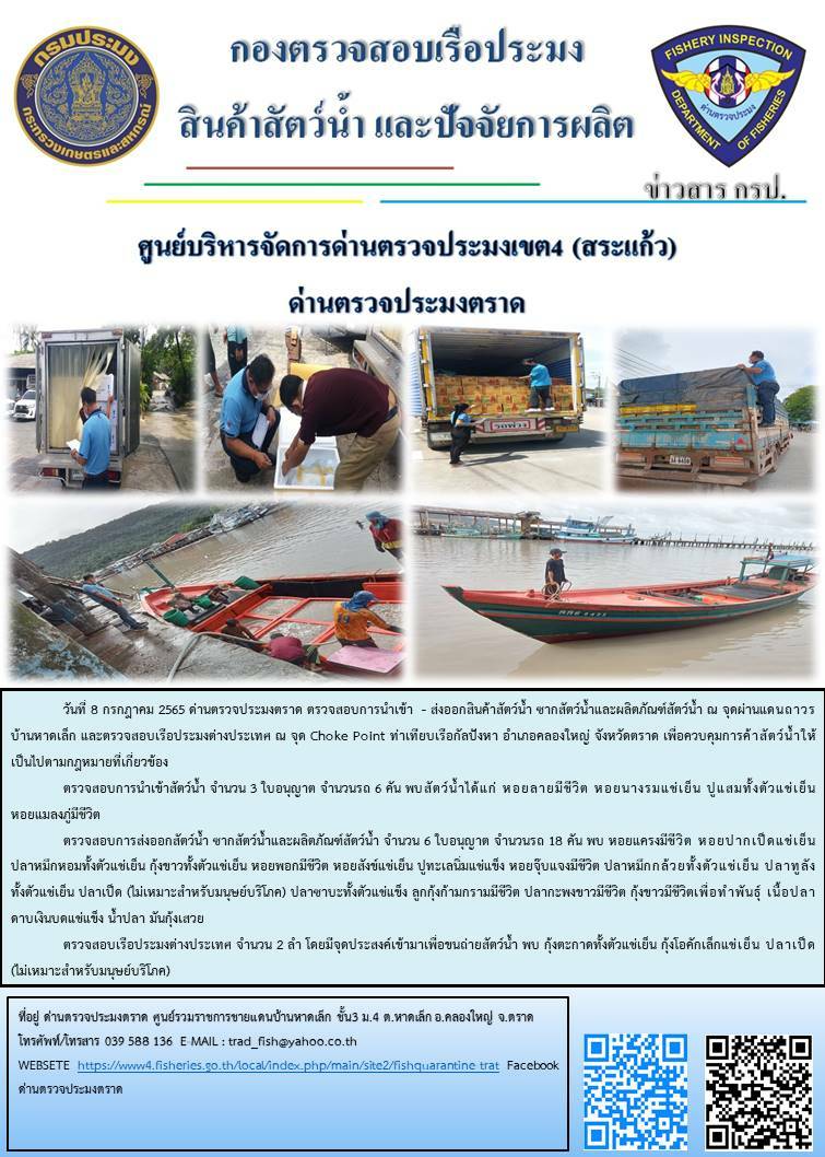 ผลการปฏิบัติงานประจำวันที่ 8 กรกฏาคม 2565..คลิก