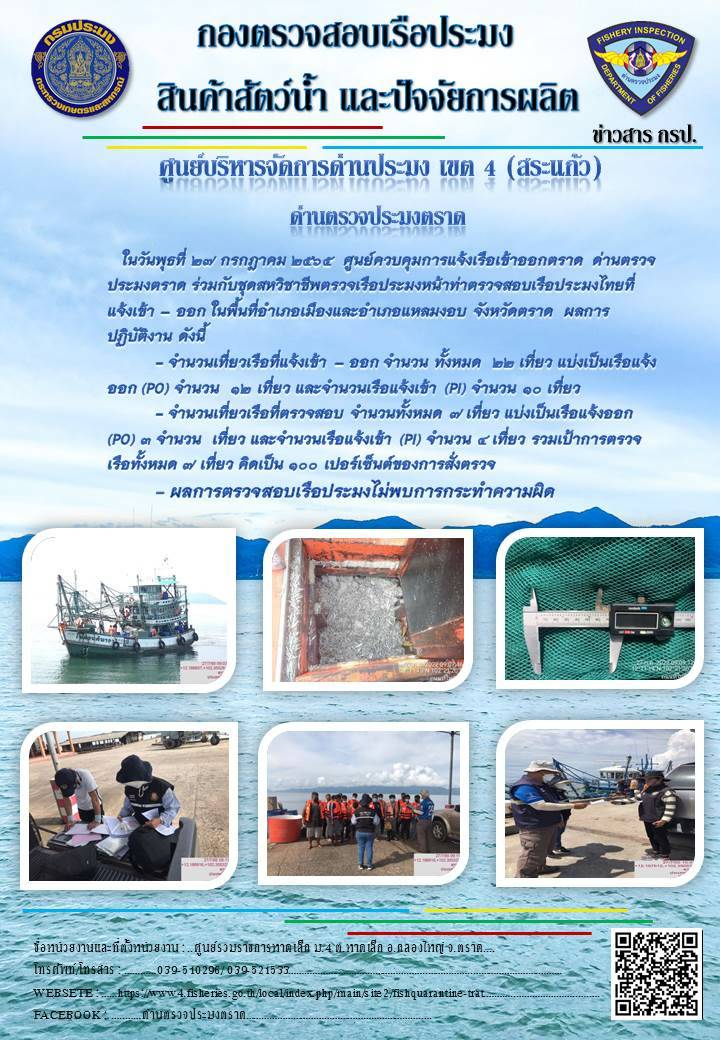 ผลการปฏิบัติงานประจำวันที่ 27 กรกฏาคม 2565..คลิก