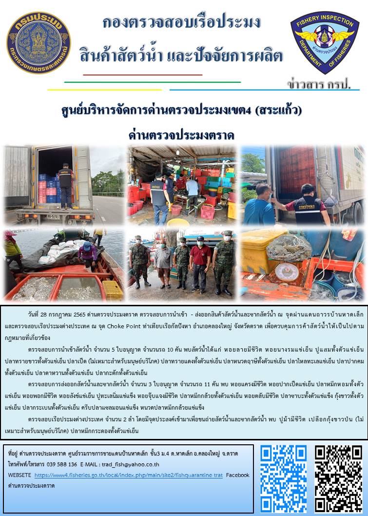 ผลการปฏิบัติงานประจำวันที่ 28 กรกฏาคม 2565..คลิก