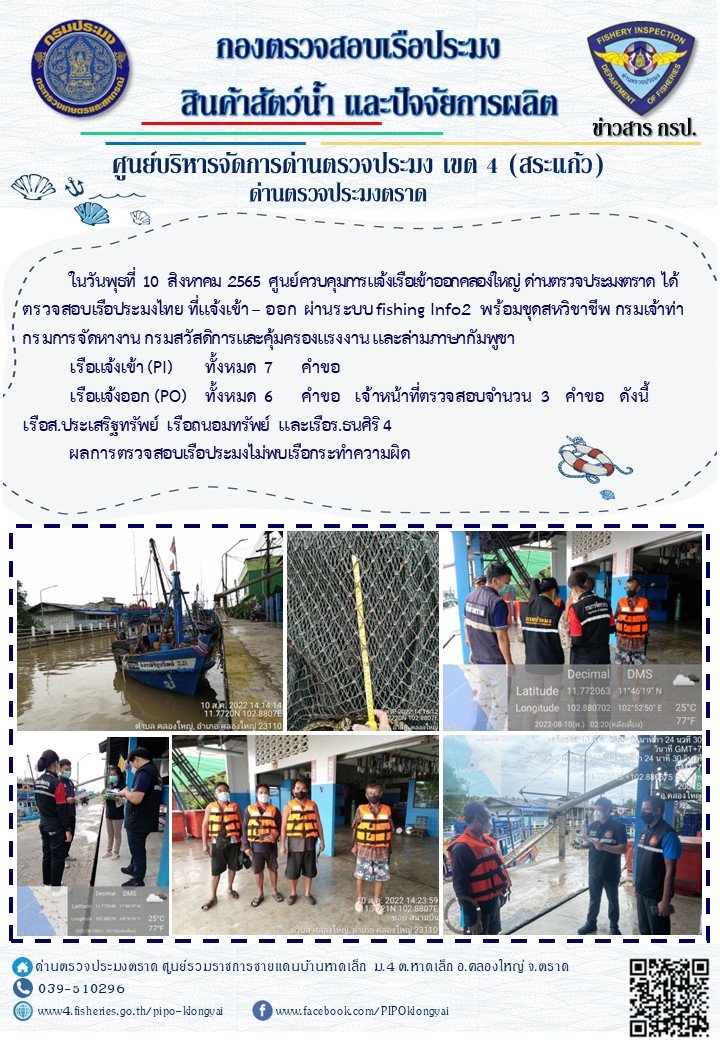 ผลการปฏิบัติงานประจำวันที่ 9 สิงหาคม 2565..คลิก