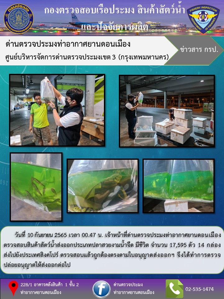 ตรวจสอบสินค้าสัตว์น้ำส่งออก..คลิก