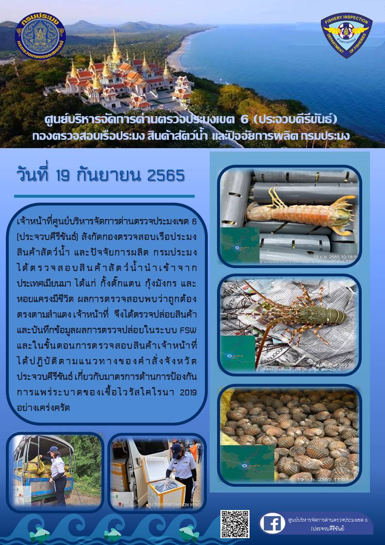 ตรวจสอบสินค้าสัตว์น้ำนำเข้าจากประเทศเมียนมา..คลิก