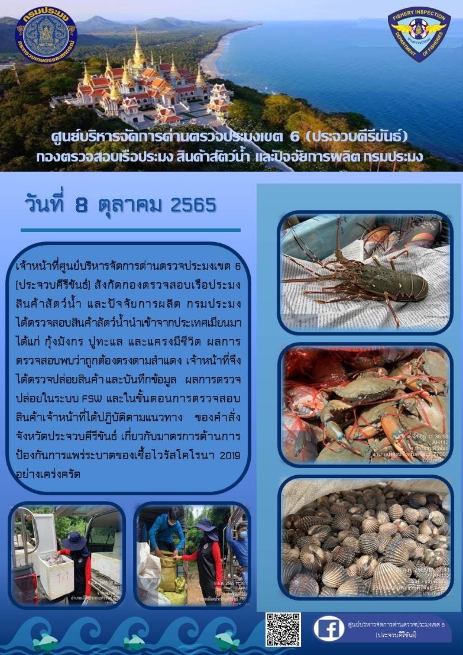 ตรวจสอบสินค้าสัตว์น้ำนำเข้าจากประเทศเมียนมา..คลิก