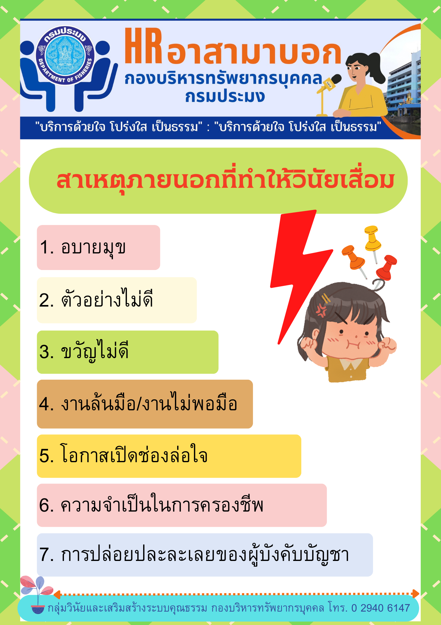 สาเหตุภายนอกที่ทำให้วินัยเสื่อม..คลิก